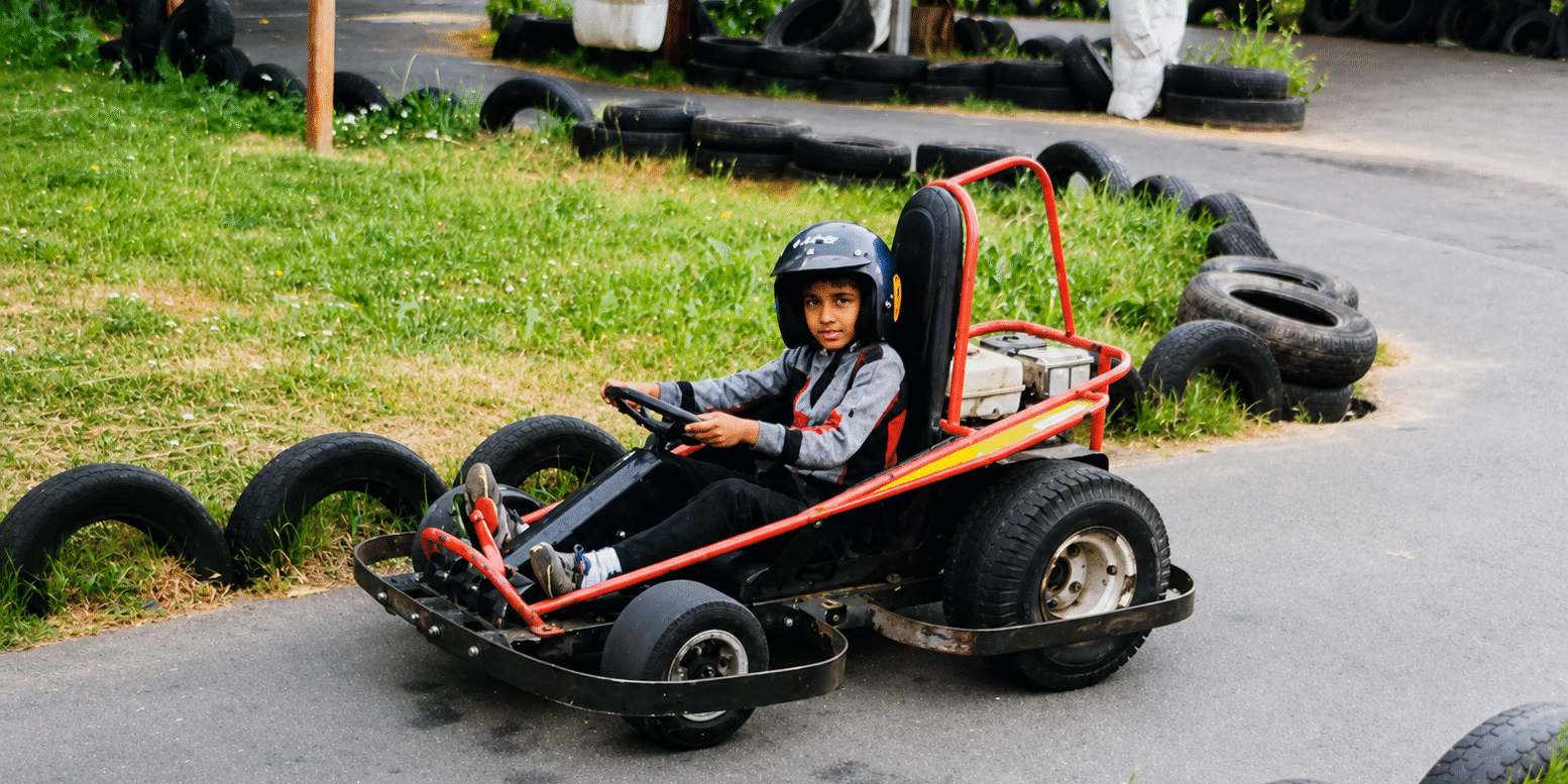 nitin in gokart